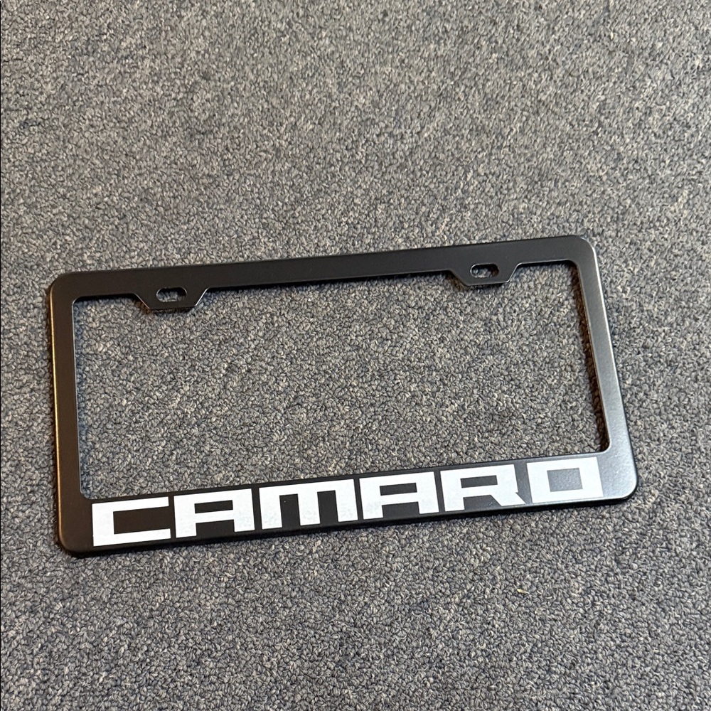 Chevrolet Chevy Camaro Black Metal License Plate Frame